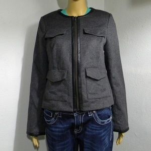 The Limited Gray Crop Military Jacket NWT
